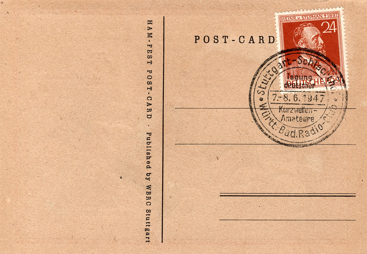 HAM-FEST Stuttgart 1947 Rückseite