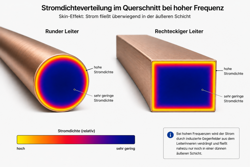 Skin-Effekt-Stromdichteverteilung